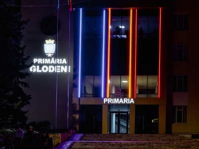 Primăria Glodeni – iluminat arhitectural fațadă